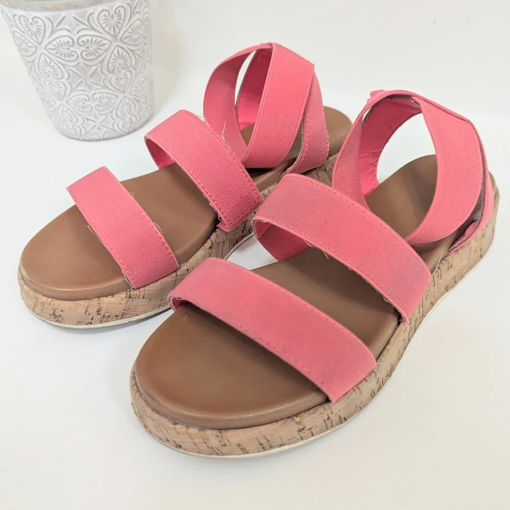 DV Dolce Vita Girls Wedge Sandals Size 4 Coral Platform